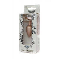 Анальна пробка B-Series Plug Jewellery Pearl Gold Heart, металева, прозора, S — Просмотреть изображение 3