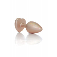 Анальна пробка B-Series Plug Jewellery Pearl Gold Heart, металева, прозора, S — Просмотреть изображение 5