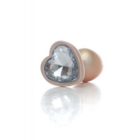 Анальна пробка B-Series Plug Jewellery Pearl Gold Heart, металева, прозора, S — Просмотреть изображение 7