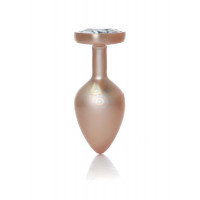 Анальна пробка B-Series Plug Jewellery Pearl Gold Heart, металева, прозора, M