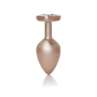 Анальна пробка B-Series Plug Jewellery Pearl Gold Heart, металева, прозора, M — Просмотреть изображение 2