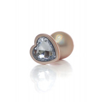Анальна пробка B-Series Plug Jewellery Pearl Gold Heart, металева, прозора, M — Просмотреть изображение 3