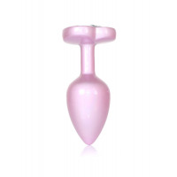 Анальна пробка B-Series Plug Jewellery Pearl Pink Heart, металева, рожева, S — Просмотреть изображение 3