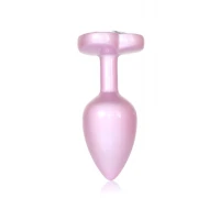 Анальна пробка B-Series Plug Jewellery Pearl Pink Heart, металева, рожева, S — Просмотреть изображение 3