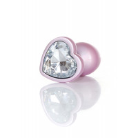 Анальна пробка B-Series Plug Jewellery Pearl Pink Heart, металева, рожева, S — Просмотреть изображение 6