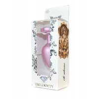 Анальна металева пробка Plug-Jewellery Pearl Pink Heart PLUG- Clear L — Просмотреть изображение 5