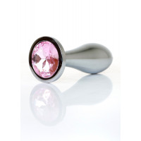 Анальна пробка Boss Series Plug Jewellery Silver Rose, металева, рожева, M — Просмотреть изображение 6
