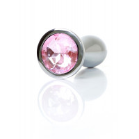Анальна пробка Boss Series Plug Jewellery Silver Rose, металева, рожева, M — Просмотреть изображение 8