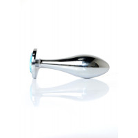 Анальна пробка Boss Series Plug Jewellery Silver, металева, світло-блакитна, L — Просмотреть изображение 6