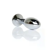 Анальна пробка Boss Series Plug Jewellery Silver, металева, світло-блакитна, L — Переглянути зображення 9