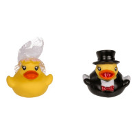 Іграшка качки Squeaking Ducks Bride & Groom, наречений і наречена, 6 см
