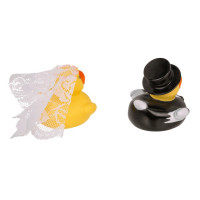 Іграшка качки Squeaking Ducks Bride &amp; Groom, наречений і наречена, 6 см — Просмотреть изображение 4