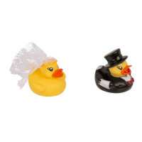 Іграшка качки Squeaking Ducks Bride &amp; Groom, наречений і наречена, 6 см — Просмотреть изображение 5