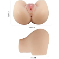 Мастурбатор вагіна анус CRAZY BULL Mila, Vibration Double holes TPR ABS — Переглянути зображення 6