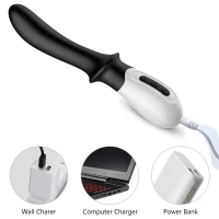 Вібромасажер точки G B - Series Fox Silicone G-spot Massager, з нагріванням, чорний — Переглянути зображення 10