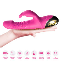 Вібратор з поштовхами та обертанням голівки Thrusting Vibrator Zing, рожевий — Просмотреть изображение 4