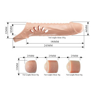 Насадка  на пеніс PRETTY LOVE PENIS SLEEVE, TPE,3 removeable 1 inch extenders — Просмотреть изображение 8
