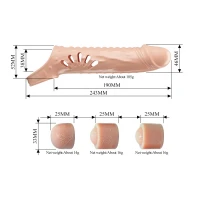 Насадка  на пеніс PRETTY LOVE PENIS SLEEVE, TPE,3 removeable 1 inch extenders — Просмотреть изображение 8