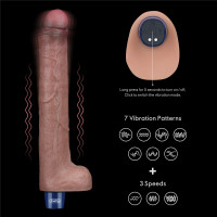 Вібратор Lovetoy Real Softee 10.5 Platinum Silicone, коричневий — Просмотреть изображение 4
