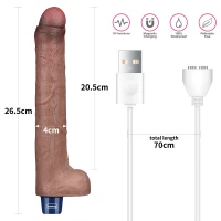 Вібратор Lovetoy Real Softee 10.5 Platinum Silicone, коричневий — Переглянути зображення 5