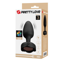 Анальна пробка з вібрацією та підсвічуванням Pretty Love Osborn, чорна — Просмотреть изображение 8