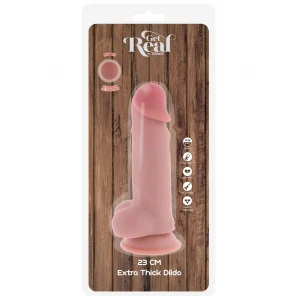 Фалоімітатор з мошонкою Deluxe Dual Density Thick Dildo TPE 23 cm