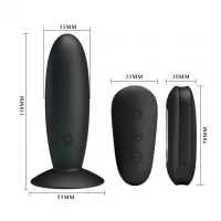 Анальна пробка з вібрацією MR Play Super Rower Remote Control Vibrating Anal Plug, чорна — Просмотреть изображение 4