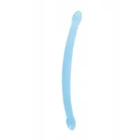 Двокінцевий фалоімітатор Realrock Crystal Clear Double Dildo 17, голубий, 42 см — Переглянути зображення 2