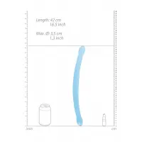 Двокінцевий фалоімітатор Realrock Crystal Clear Double Dildo 17, голубий, 42 см — Переглянути зображення 5