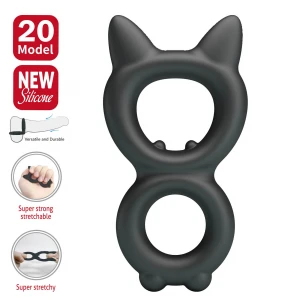 Ерекційне кільце Crazy Bull Super Soft Silicone Toran, чорне