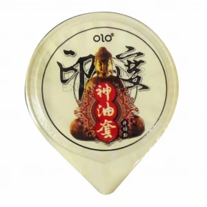 Презервативи Olo Gold Indian God Oil, з точковим та пролонгуючим ефектом, 10 шт