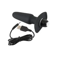Анальна пробка з вібрацією Sweet Smile Rechargeable Butt Plug, чорна — Просмотреть изображение 6