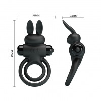 Ерекційне кільце з вібрацією Pretty Love Vibrant Penis Ring III, чорне — Просмотреть изображение 4