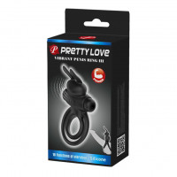 Ерекційне кільце з вібрацією Pretty Love Vibrant Penis Ring III, чорне — Просмотреть изображение 7