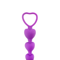 Анальні намистини Fantasy, у формі сердець, фіолетові — Переглянути зображення 4