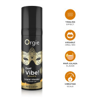 Збуджуючий гель з ефектом вібрації Orgie Dual Vibe! Liquid Vibrator Pina Colada, піна колада, 15 мл