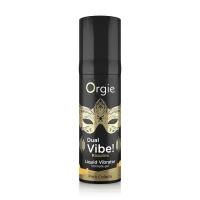 Збуджуючий гель з ефектом вібрації Orgie Dual Vibe! Liquid Vibrator Pina Colada, піна колада, 15 мл — Переглянути зображення 3