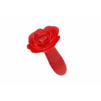 Анальна червона вібро пробка Rose rotating anal plug