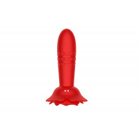 Анальна червона вібро пробка Rose rotating anal plug — Просмотреть изображение 4