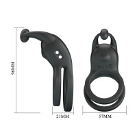 Ерекційне кільце Pretty Love Goodwin Vibrating Double Penis Ring — Переглянути зображення 6