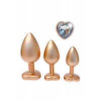 Набір анальних іграшок GLEAMING LOVE MATTE GOLD PLUG SET — Просмотреть изображение 3