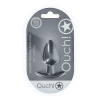 Анальна пробка Smooth Silicone Anal Plug - Medium - 3.1 / 7,9 cm - Gunmetal — Просмотреть изображение 3