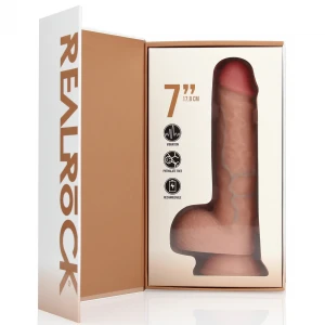 Вібратор Regular Straight Cock with Balls - 7 / 18 cm - Flesh