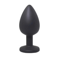 Анальна пробка Black small butt plug with white crystal