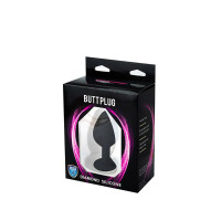 Анальна пробка Black small butt plug with white crystal — Просмотреть изображение 3