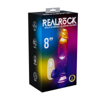 Фалоімітатор з вібро LED Vibrating Straight Cock with Balls - 20 cm - Transparent