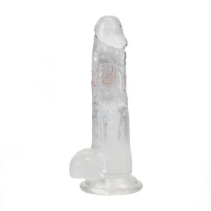 Фалоімітатор з вібро LED Vibrating Straight Cock with Balls - 20 cm - Transparent