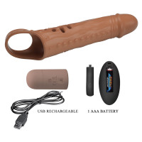 Насадка  на пеніс з пультом керування PRETTY LOVE PENIS SLEEVE, TPE,3 removeable 1 inch extenders — Переглянути зображення 3
