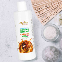 Водний лубрикант 2в1 для інтимної близькості та масажу MyLove Aroma Series Caramel (Карамель), 300 м — Просмотреть изображение 5
