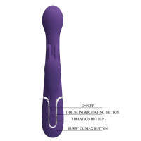 Вібратор з ротацією і поштовхами Pretty Love Dejon dark Purple фіолетовий